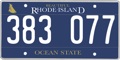 RI license plate 383077