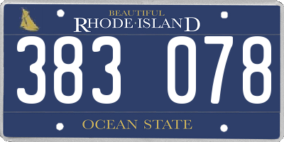RI license plate 383078
