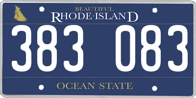 RI license plate 383083