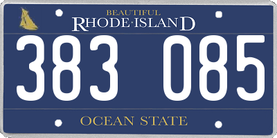 RI license plate 383085