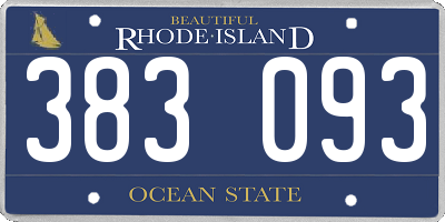 RI license plate 383093