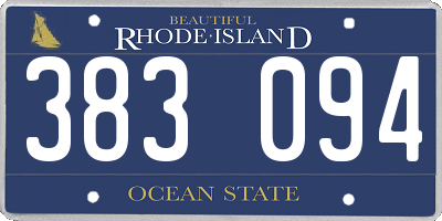 RI license plate 383094