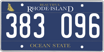 RI license plate 383096