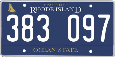RI license plate 383097