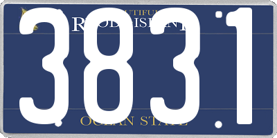 RI license plate 3831