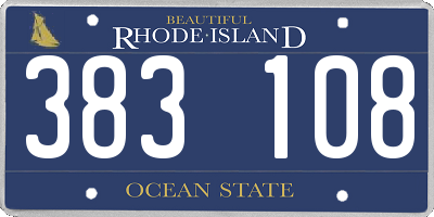 RI license plate 383108