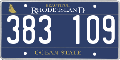 RI license plate 383109