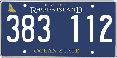 RI license plate 383112