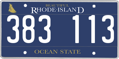 RI license plate 383113