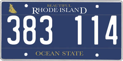 RI license plate 383114