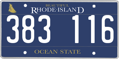 RI license plate 383116