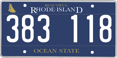 RI license plate 383118