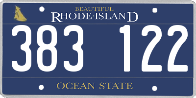 RI license plate 383122