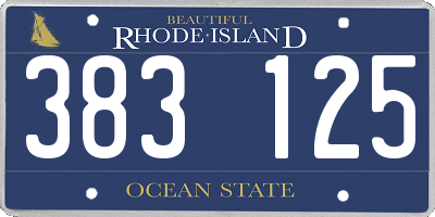 RI license plate 383125