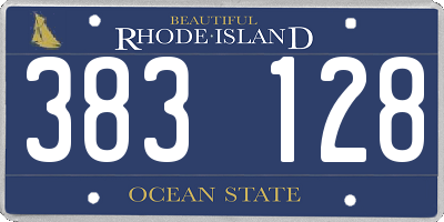 RI license plate 383128