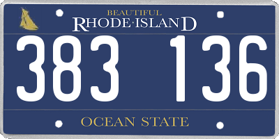 RI license plate 383136