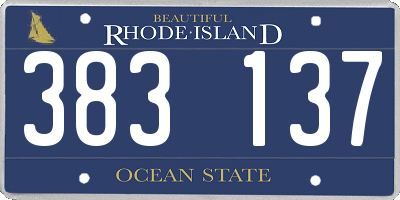 RI license plate 383137