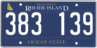 RI license plate 383139