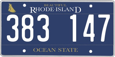 RI license plate 383147