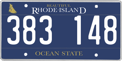 RI license plate 383148