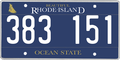 RI license plate 383151