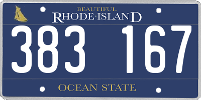 RI license plate 383167
