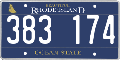 RI license plate 383174