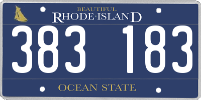 RI license plate 383183