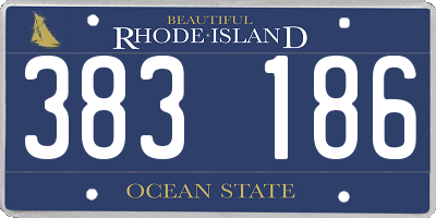 RI license plate 383186