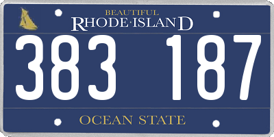 RI license plate 383187