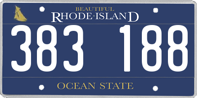 RI license plate 383188