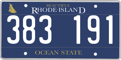 RI license plate 383191