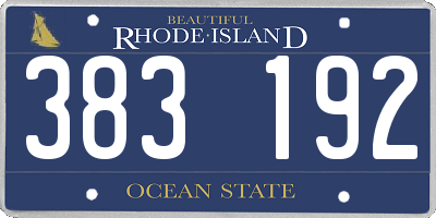 RI license plate 383192