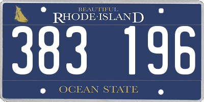 RI license plate 383196