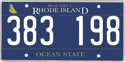 RI license plate 383198