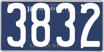 RI license plate 3832