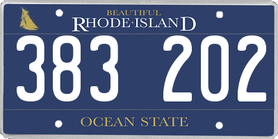 RI license plate 383202