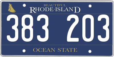 RI license plate 383203