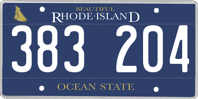 RI license plate 383204
