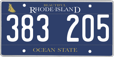 RI license plate 383205