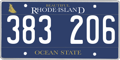 RI license plate 383206