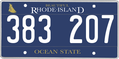 RI license plate 383207