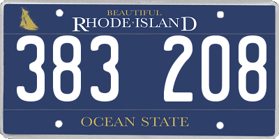 RI license plate 383208
