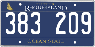RI license plate 383209