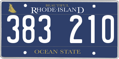 RI license plate 383210