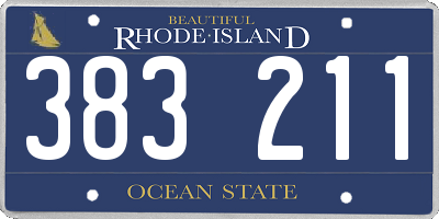 RI license plate 383211