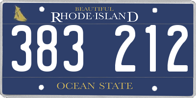 RI license plate 383212