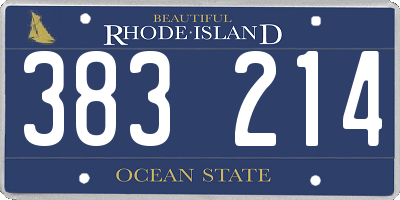RI license plate 383214