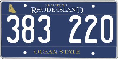 RI license plate 383220