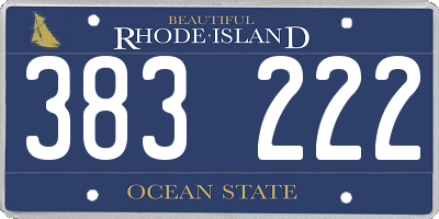 RI license plate 383222